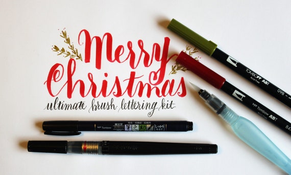 Ultimate Brush Lettering Supply Kit. Calligraphy Brush Pen. Great pens for  hand lettering, drawing and calligraphy. Great Christmas Gift!