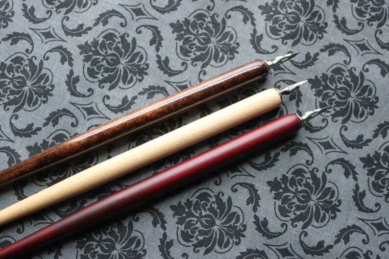 Calligraphy Straight Nib Pen Holder. Wood Finish. Elegant Dip Etsy