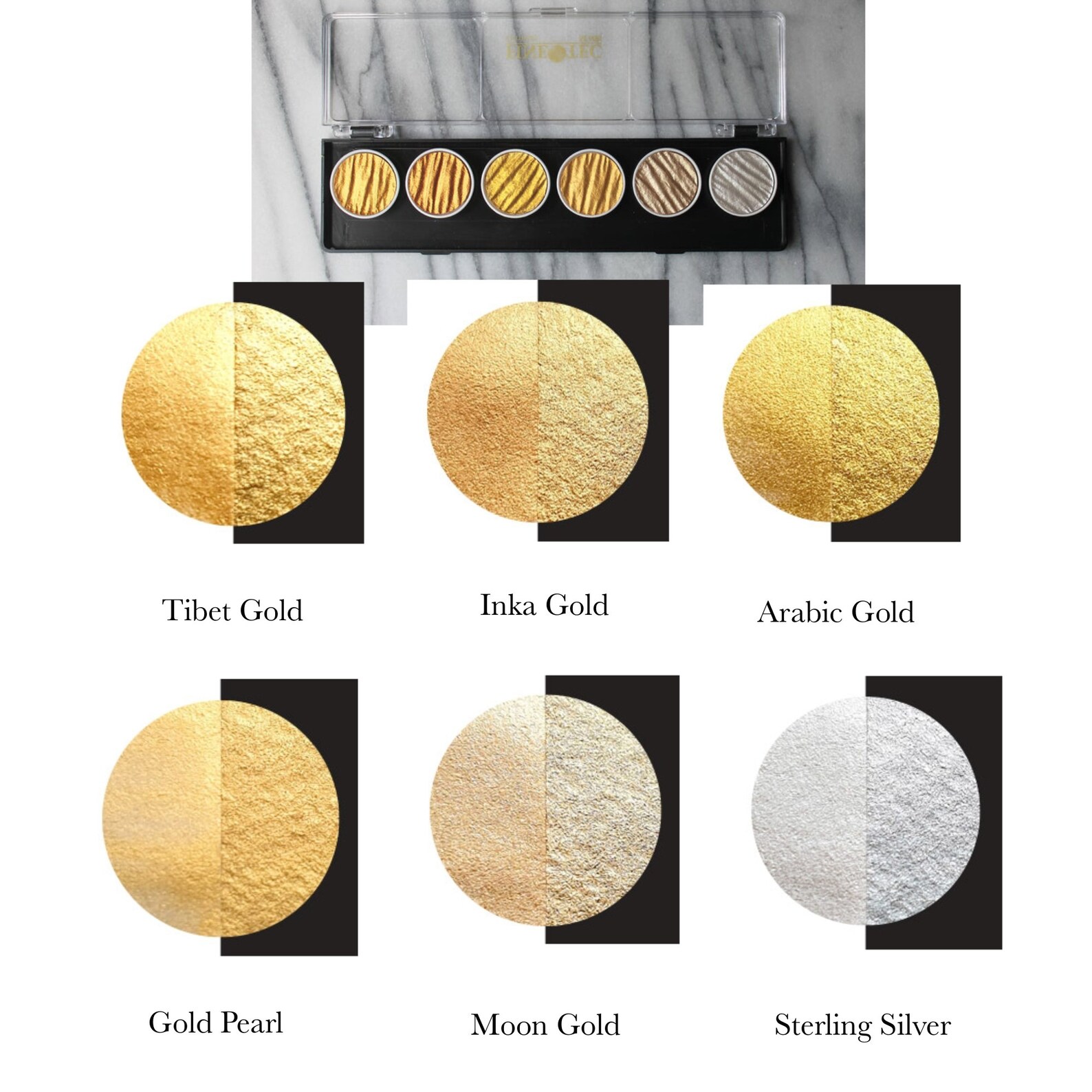 COLIRO Gold Watercolor Pan Set Calligraphy Ink Brush Etsy