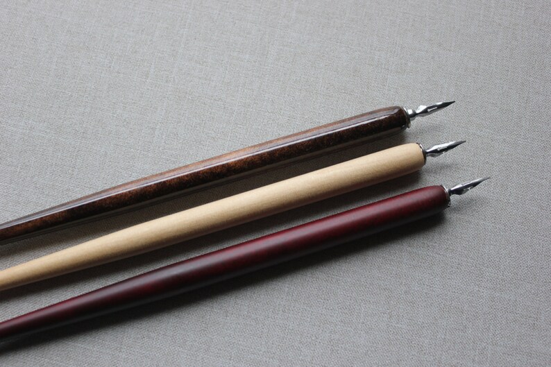 Calligraphy Straight Nib Pen Holder. Wood Finish. Elegant Dip Etsy