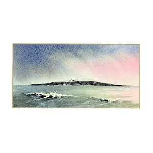 Coquet Island, Northumberland. Un brillante acquerello originale di Ray Stephenson.