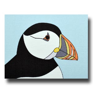 Puffin. This is a superb handmade card made from an Arty Northumbrian artwork.