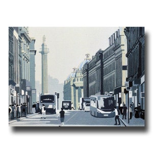 Vous cherchez Grainger Street, une ravissante carte de voeux faite main, à partir d'une peinture acrylique originale de Ray Stephenson, charmante et unique.