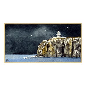 The Farne Islands. Un acquerello originale super Arty Northumbria. Moderno e chic!