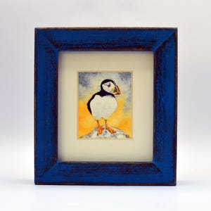 Puffin. A brilliant framed original watercolour painting by the Arty Northumbrian Ray Stephenson.
