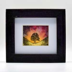 Sycamore Gap Watercolour Painting: Framed Northumberland Landscape Art