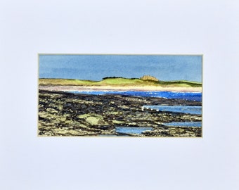 The view from Seahouses, Northumberland. A unique Ray Stephenson original watercolour painting.