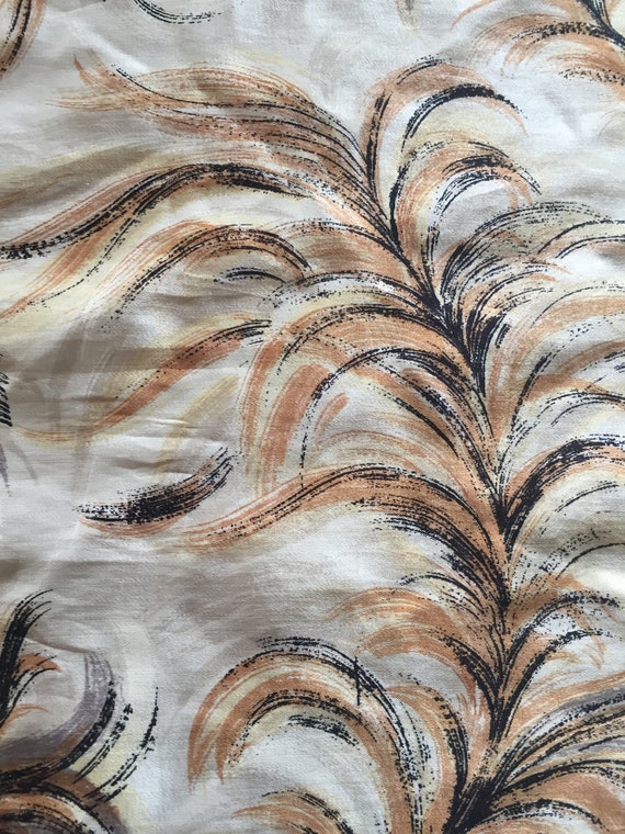 Vintage  Silk scarf with feather design - image 3