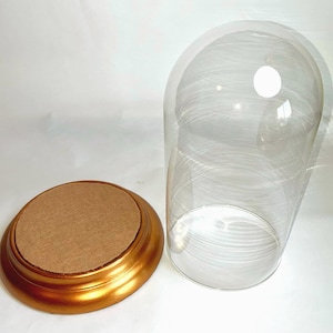 glass dome, glass bell jar, vintage glass cloche with base, glass dome cloche