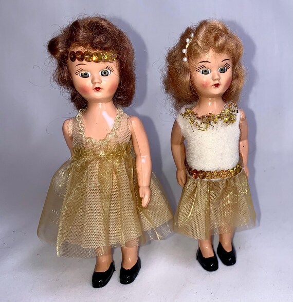 Vintage Celluloid Dolls Vintage Dress Me Dolls Vintage Fashion Dolls Centerpiece Dolls Vintage Dolls With Mohair Wigs Etsy