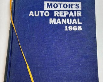 Manual de reparación de automóviles de 1968, Libro de mantenimiento de automóviles de 1968, Libro del técnico automotriz
