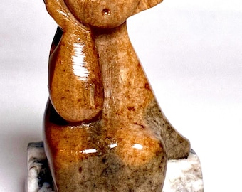 Escultura de mármol inuit de Alaska, escultura de las Primeras Naciones de la década de 1960, escultura de mármol y esteatita.