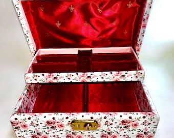 Joyero vintage Mele, diseño floral reciclado, estilo años 50