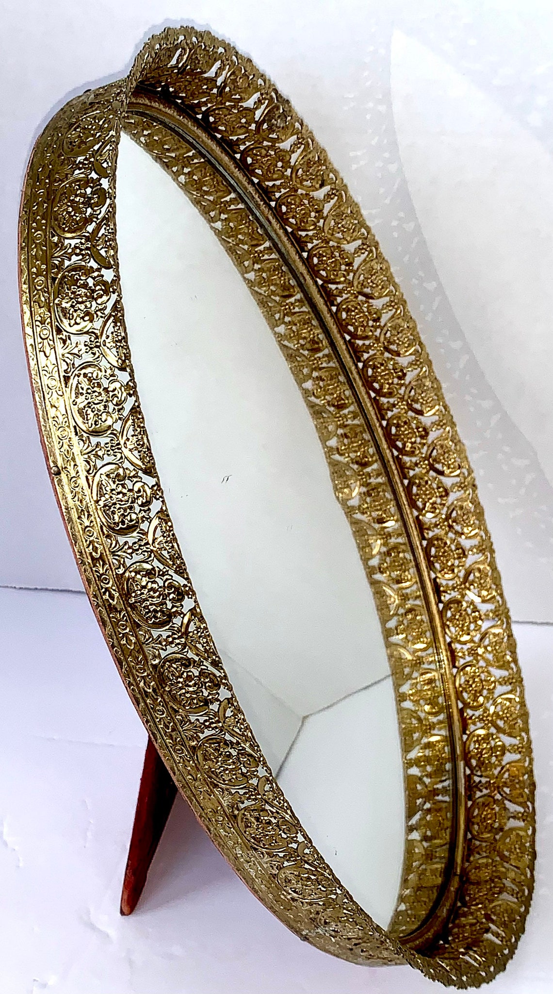 Vintage Mirrored Tray Brass and Glass Mirrored Tray Vintage Etsy