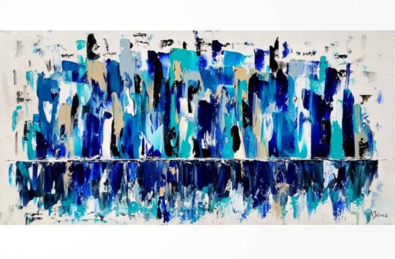 Seattle Art Seattle Skyline Art Abstract Cityscape Painting Etsy