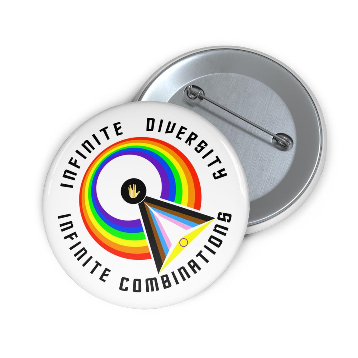 Star Trek IDIC Pride Button Pin With Text - Infinite Diversity in ...