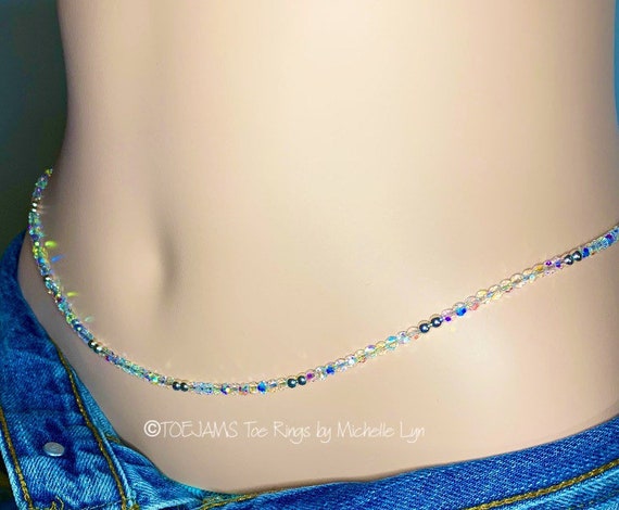 Belly Chain Clear AB Swarovski Crystals Sparkly Crystal Waist