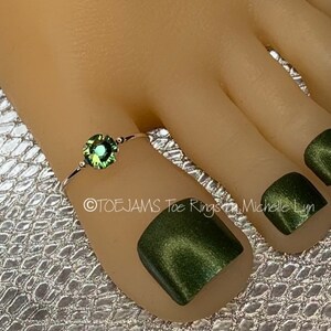 BTE Aoife Green Big Toe Energy Crystal Statement Big Toe Ring, Elastic Stretch Beaded Toe Ring, Bride, Hippie, Bohemian Toe Ring