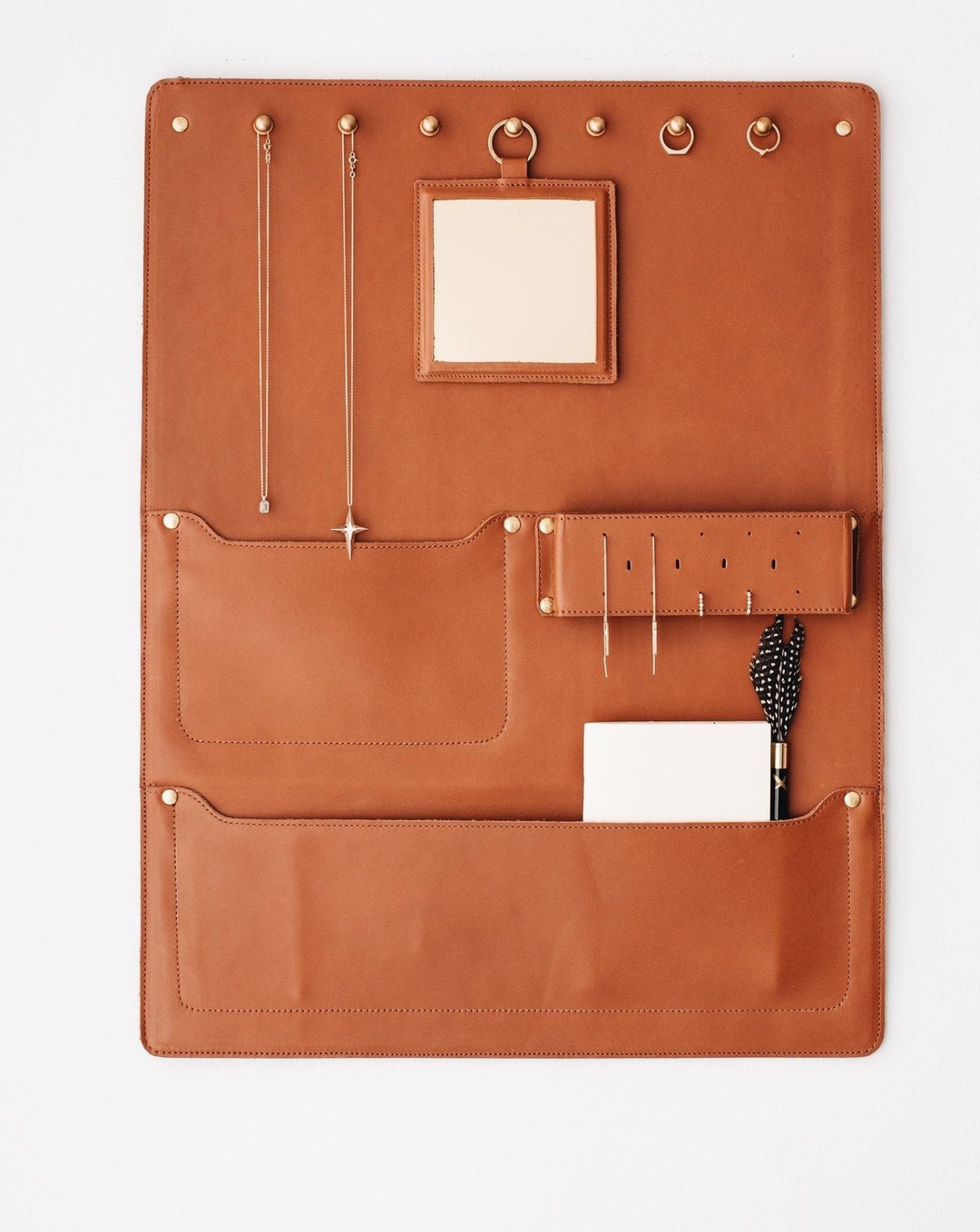 Leather Wall Organizer, Wall Pocket Organizer, Wall Envelope, Jewelry