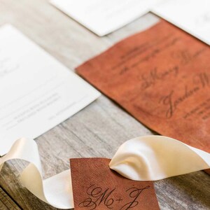 FREE Design Genuine Leather Wedding Invitation / Custom Laser Engraved Wedding Invitation / image 5