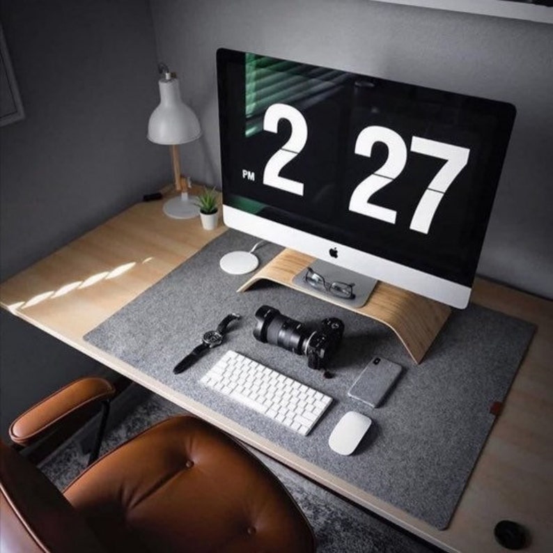 Personalized Gray Desk Pad / Laptop Mat / Desk Mat / Office Etsy Canada