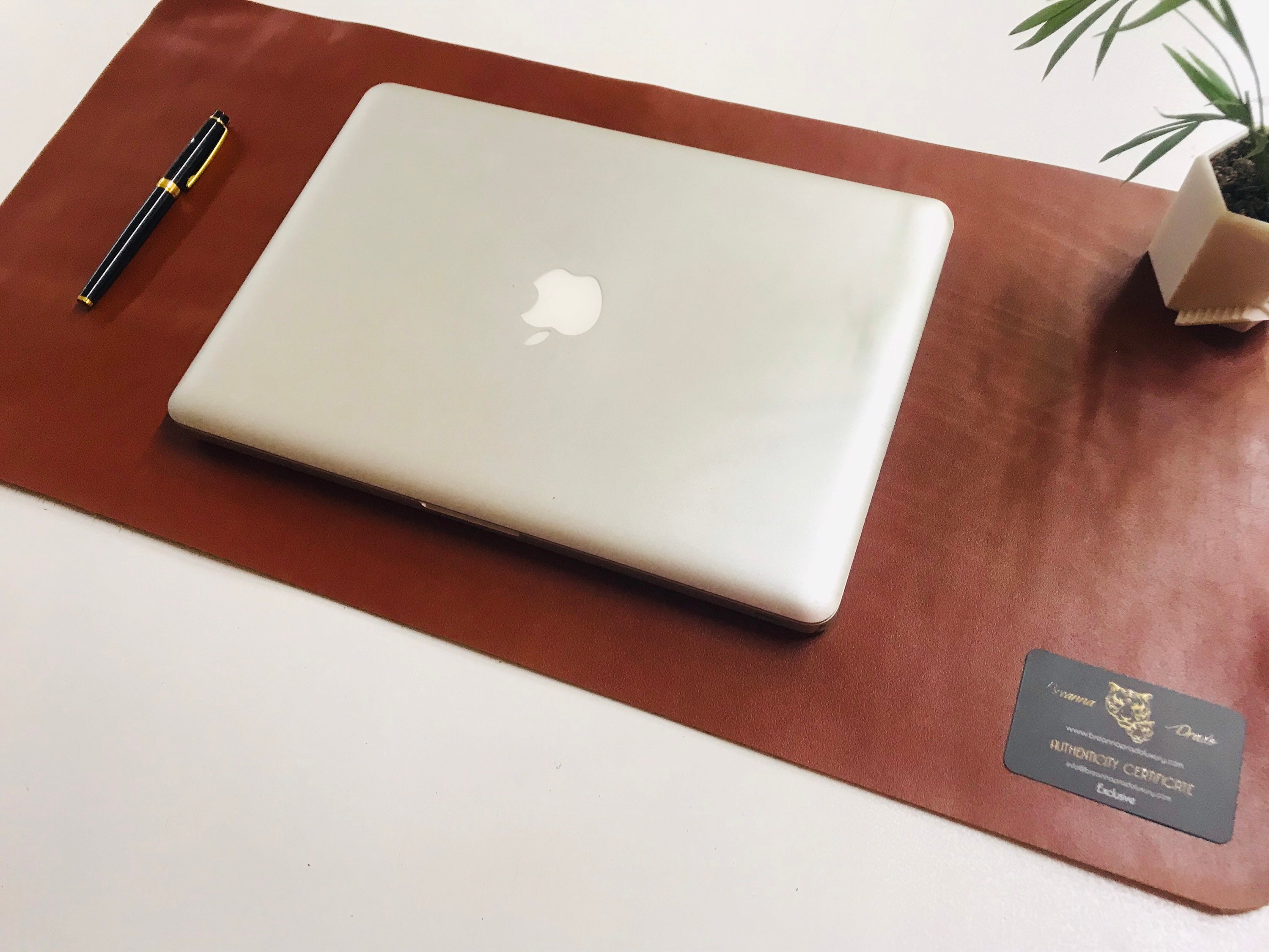 Personalized Genuine Leather Desk Mat / desktop mat. Handmade Etsy
