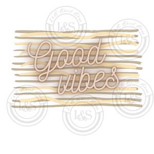 Good vibes neon lines shadow clip art png jpg digital download transparent background