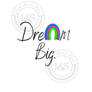 Dream Big Rainbow Ballon Buchstabe Motivierende Clip Art JPG PNG Digital Download
