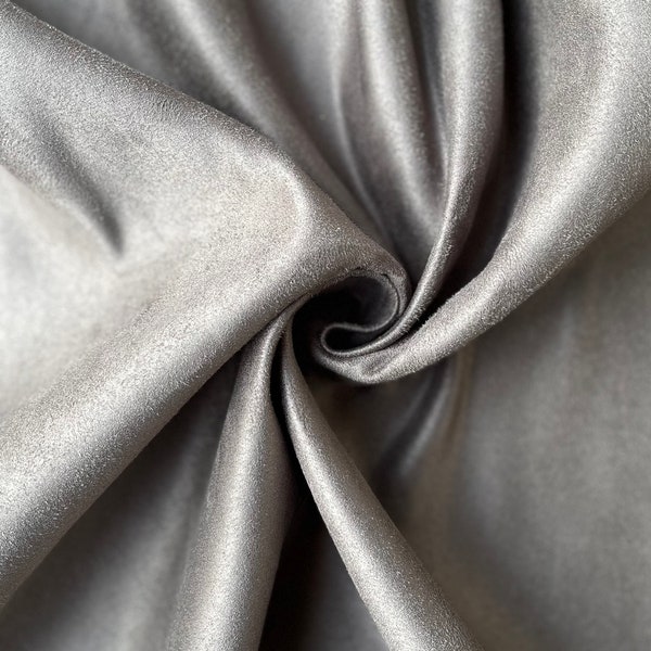 Grey Suede Fabric | Fabric by the yard 60" Wide