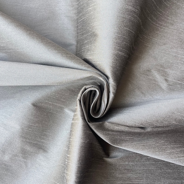 Silver Dupioni Faux Silk Fabric | Fabric By The Yard 52"/54" Width