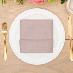 Blush Pink Faux Burlap Napkin | Vintage Linen Napkins