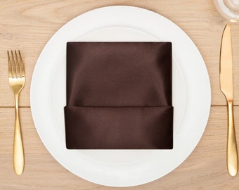 Chocolate Brown Napkin Satin