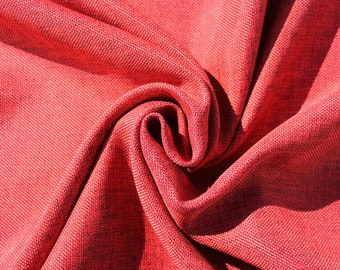 Tecido de linho vintage vermelho | Tecido de serapilheira falso vermelho | Vendido por quintal com largura de 58"/60"
