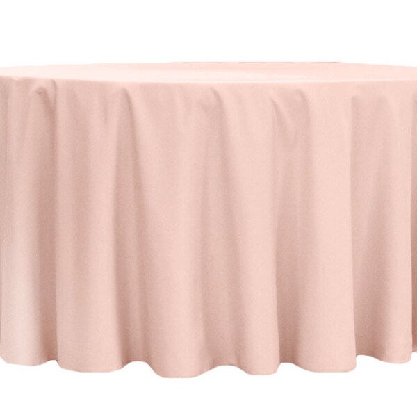 Blush Tablecloth Round Polyester | Wedding Tablecloth | Choose Size