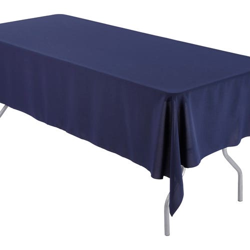 Pool Blue Polyester Tablecloth 90 x 156 Inch Rectangular Oblong for Wedding Reception, Party