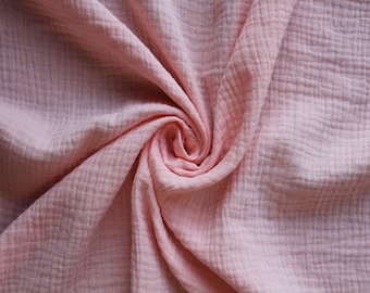 Cotton Double Gauze Muslin Fabric | Fabric By The Yard 51/52" | Cotton Double Layered | MANY COLORS