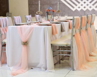 Romantic Chiffon Table Runner, Flowly Chiffon Table Runner