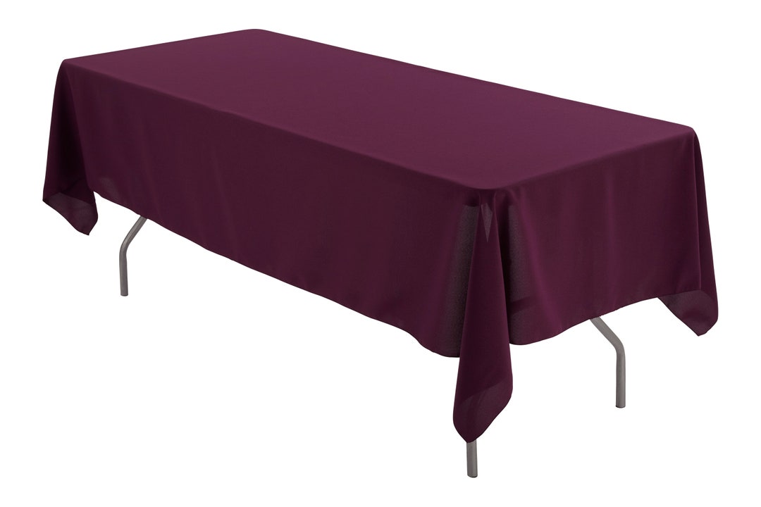 60 X 102 Rectangular Plum Tablecloth Polyester Wedding Tablecloth Etsy