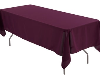 60" x 102" Rectangular Plum Tablecloth Polyester | Wedding Tablecloth