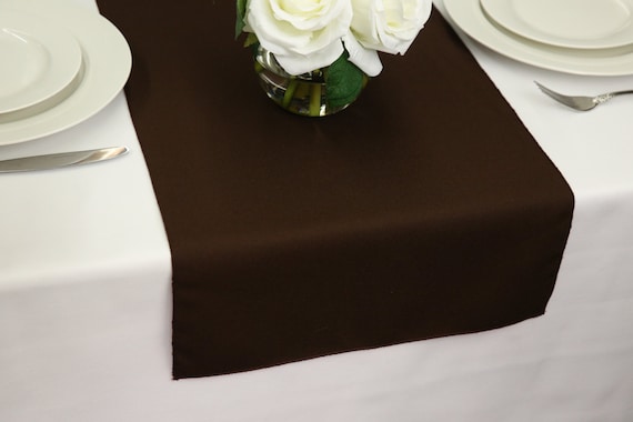 Polyester De Chemin De Table Marron Chocolat Chemins De Etsy