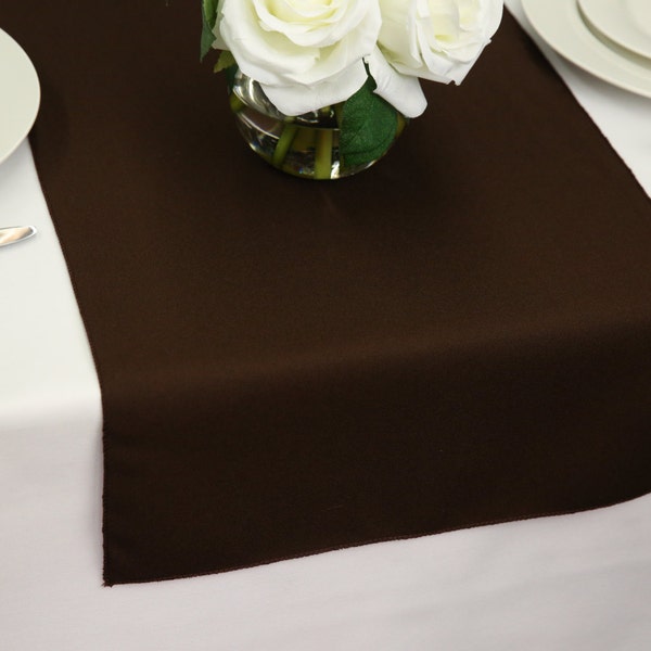 Chocolate Brown Table Runner Polyester | Wedding Table Runners