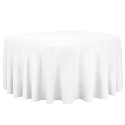 120 Round White Tablecloth Polyester Wedding Tablecloth Etsy