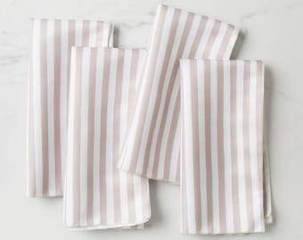 Taupe Stripe Polyester Napkin