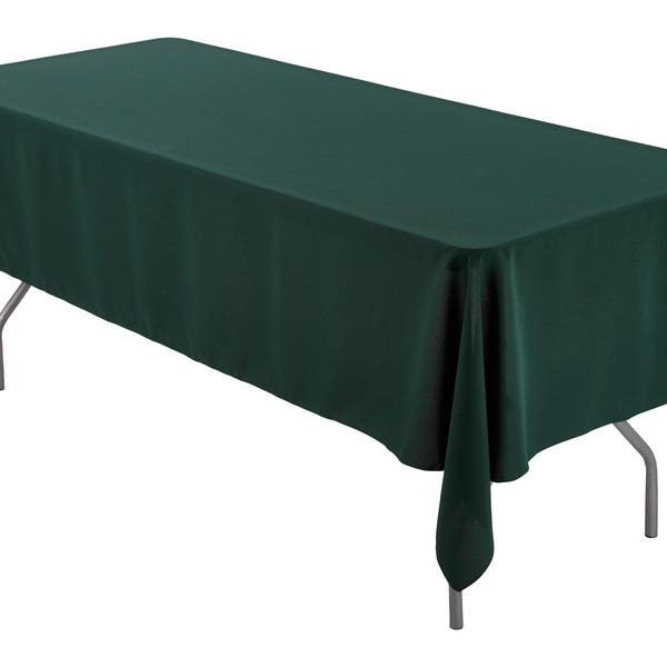 60" x 144" Rectangular Hunter Green Tablecloth Polyester | Wedding Tablecloth