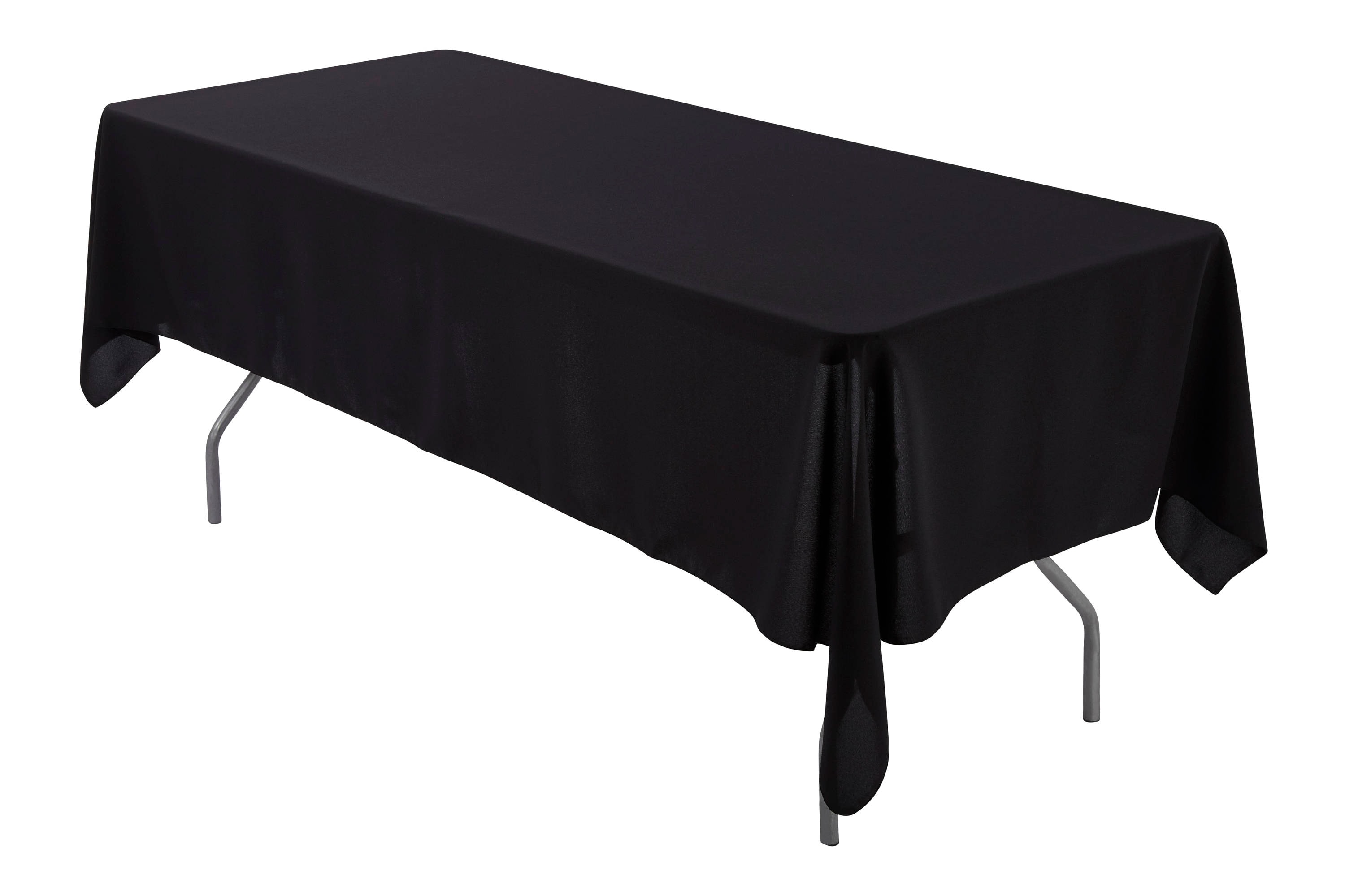 60" x 144" Rectangular Black Tablecloth Polyester | Wedding Tablecloth
