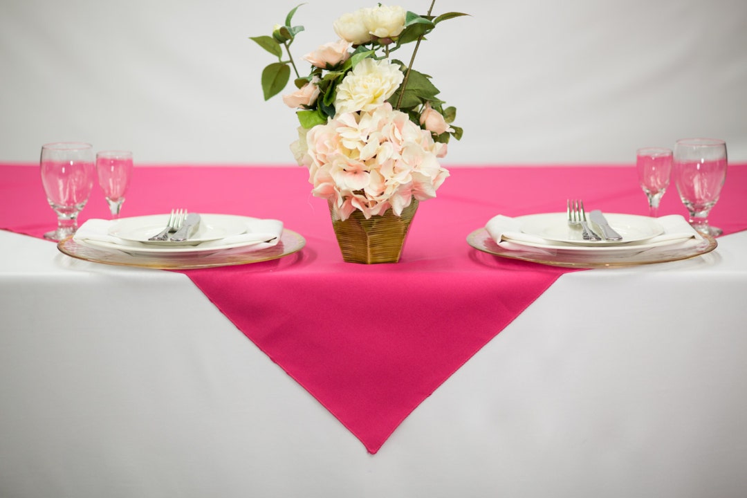 54 Inch Square Fuchsia Tablecloth Polyester Wedding Table Overlay - Etsy