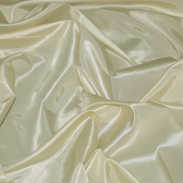 Ivory Taffeta Fabric | Faux Silk Taffeta Fabric | Fabric By The Yard 58"/60"