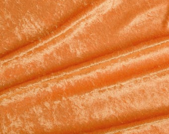 Orange Panne Velvet Fabric | Sold by The Yard 58"/60" Wide