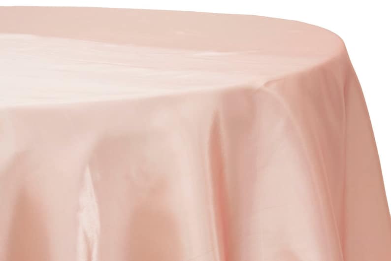 90 Inch Round Satin Tablecloth Blush Pink Wedding Image 0