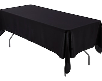 150 x 270 cm rechteckige Tischdecke Schwarz Polyester | Hochzeitstischdecke